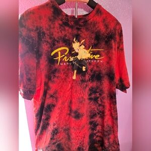Primitive x Naruto Shippuden Burgundy Tie Dye Graphic T-shirt Mens LARGE EUC Z1